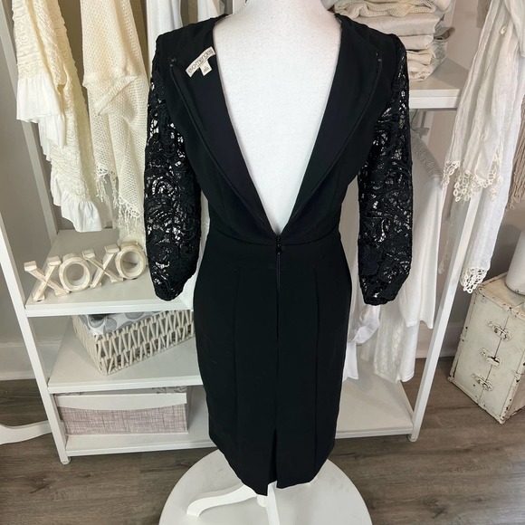 Eva Mendes New York & Co. Women's sz 2 Black Midi dress lace bodice #0967 - Picture 15 of 16